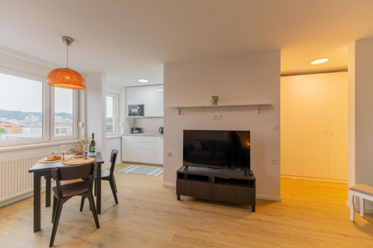 Elegant Tour As Studio Gilly With Open Views And A Balcony In The Center לובליאנה מראה חיצוני תמונה